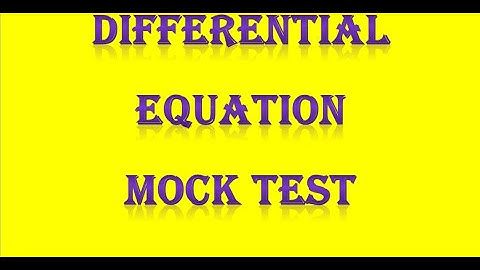 PG TRB/ POLYTECHNIC differential equation Mock test