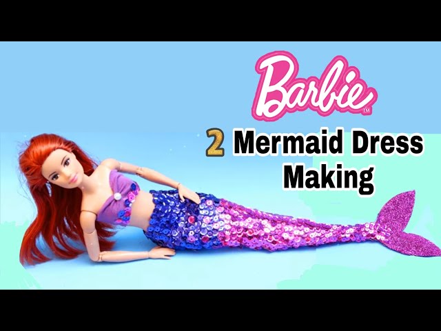 Barbie Mermaid Dress👗🧜‍♀️🌊 Diy Doll mermaid Dress With Mask