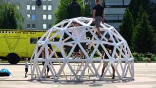 geodesic dome frame assembly timelapse