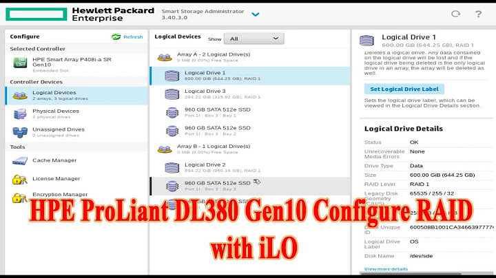 HPE ProLiant DL380 Gen10 Configure RAID with iLO