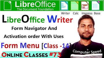 form navigator in writer | writer form menu ||libreoffice kya hai |activation order in writer|