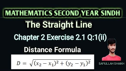 Distance Formula Chapter 2 Ex 2.1 Q:1 (ii) Karachi Board Mathematics XII