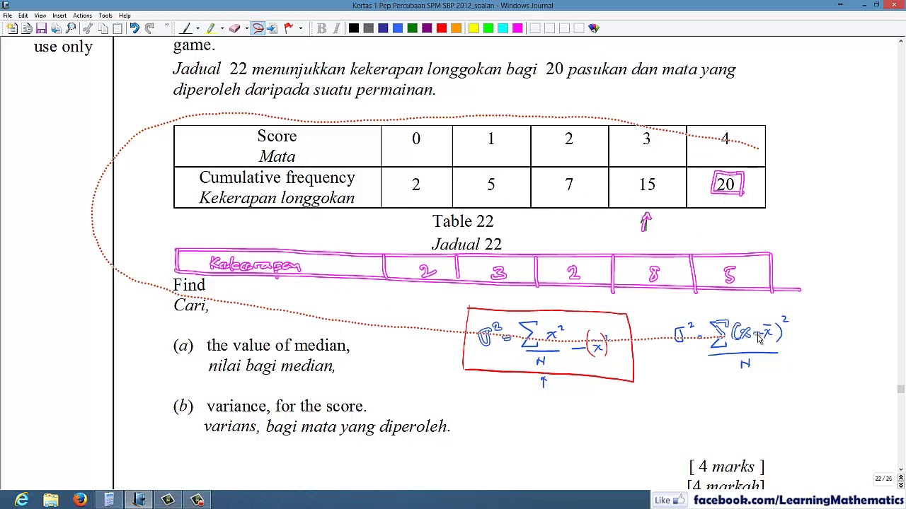 Matematik Tambahan Percubaan SBP 2012 Kertas 1 Soalan 22 