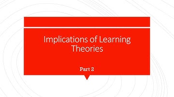 Training & Development - Lecture 4 - Implications of Learning Theories Part 2 - Introduction