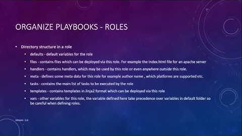 Lecture 21 of 24 - How to organize your playbook using Roles