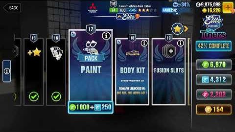 CSR2 Mitsubishi Lancer elite level 15-20