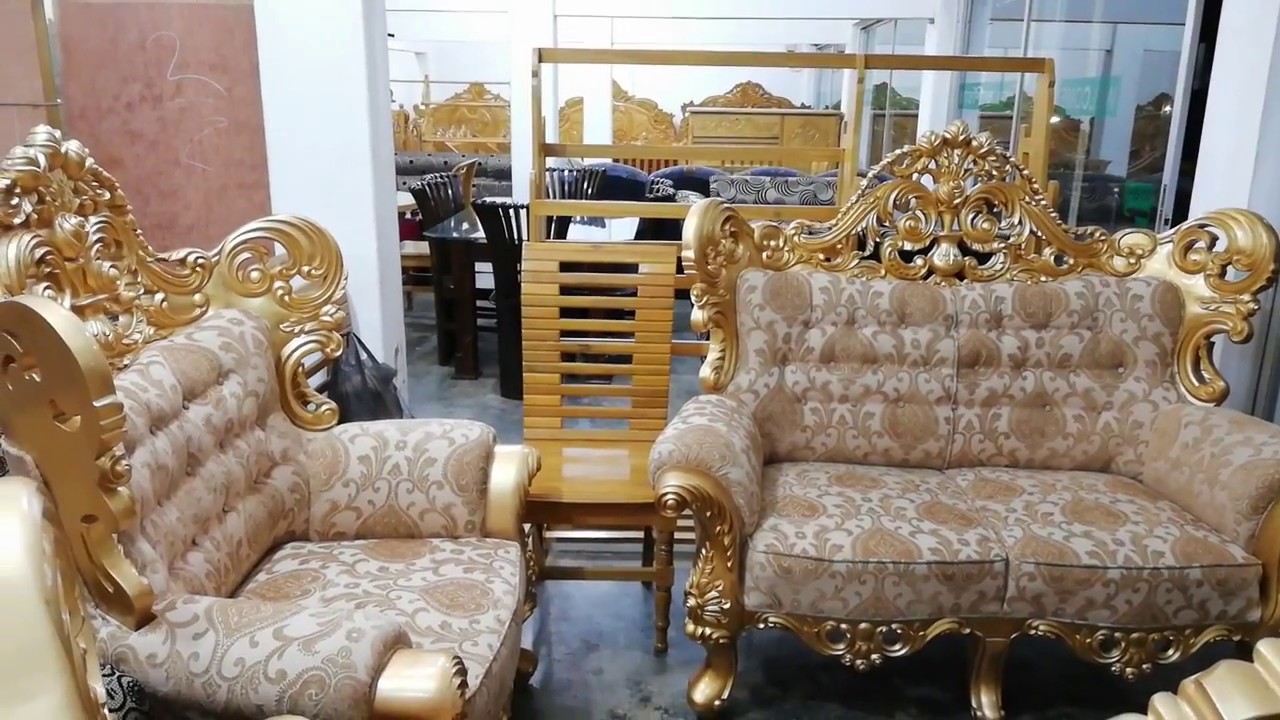 Segun Wooden Segun sofa Furniture Set সোফার ডিজাইন / golden sofa set