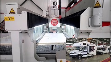 Xps foam composite sandwich panel cutting CNC machine #sandwichpanelcutting #compositepanelcutting