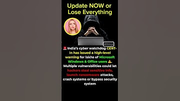 CERT-In Issues High-Level Warning for Microsoft Windows & Office Users #shortsfeed #shorts