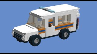 Как собрать автомобиль МЧС ВАЗ 21214 нива из LEGO