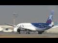 LAN Boeing 787-8 Dreamliner CC-BBC take off from SCL Arturo Merino Benitez Intl. airport