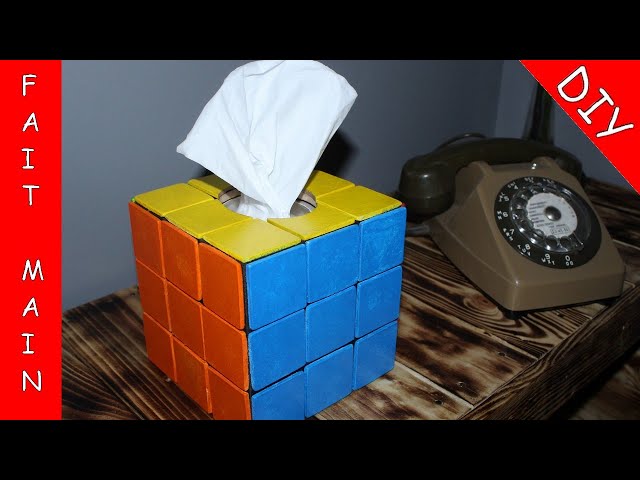 Le rubik's cube boite à mouchoir, Fait main, Diy, Facile, Porte 3 du  calendrier de l'avant 