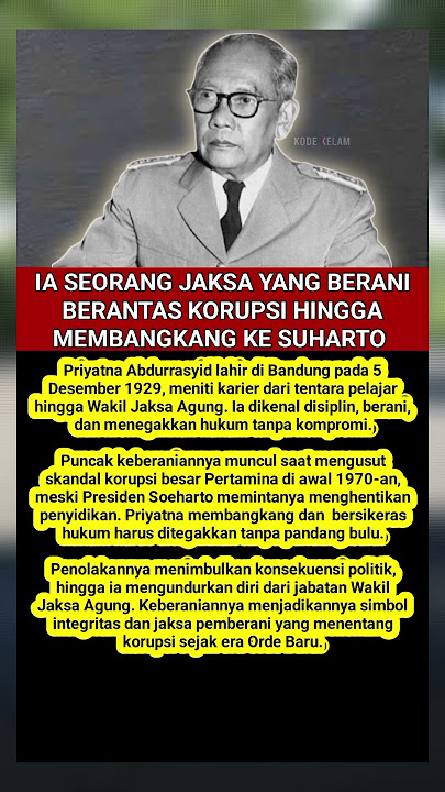 KISAH SEORANG JAKSA YANG BERANI BERANTAS KORUPSI ERA SUHARTO #shorts #youtubeshorts #shortvideo