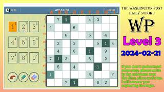 The Washington Post Daily Sudoku 2024-02-21 Level 3