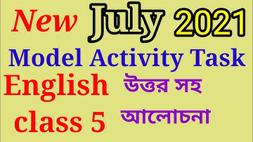 Model Activity Task English class 5 English with answer