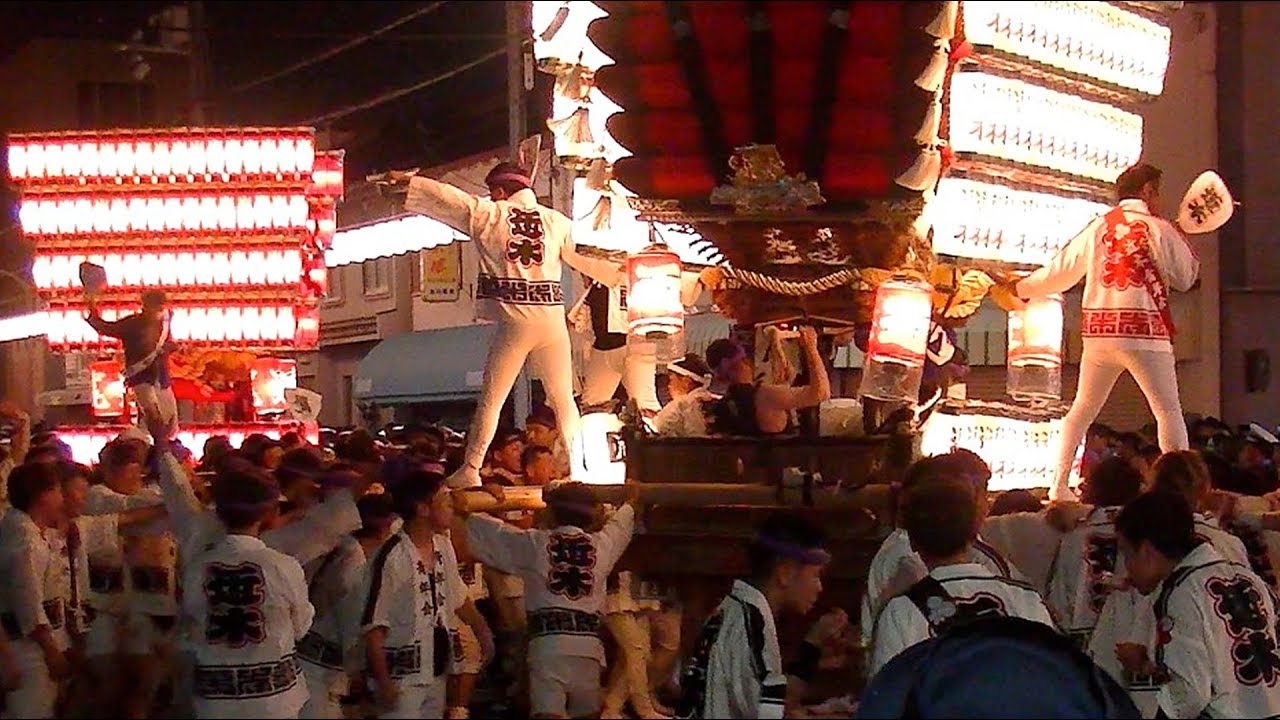 貝塚宮　太鼓台祭：宵宮　7町錬り合い