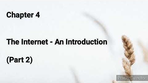 Class 3 Chapter 4 (part 2) The Internet - An Introduction