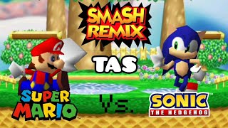 Smash Remix TAS | Mario VS Sonic Resimi