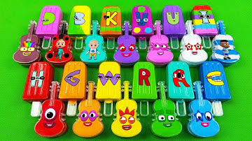 Numberblocks & Alphablocks – Looking Rainbow SLIME with Shapes Mix Colorful - ASMR