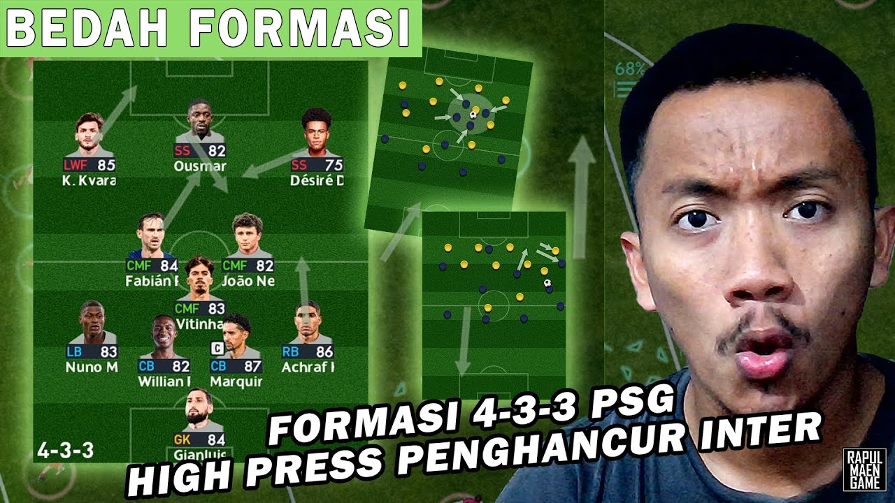 BEDAH FORMASI PES 4-3-3 PSG DI FINAL UCL! HIGH PRESS DAN FULL ROTATION  - PES 2017 PC GAMEPLAY