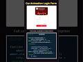 Smooth Car Animation Login UI 🔥 | CSS Magic #coding