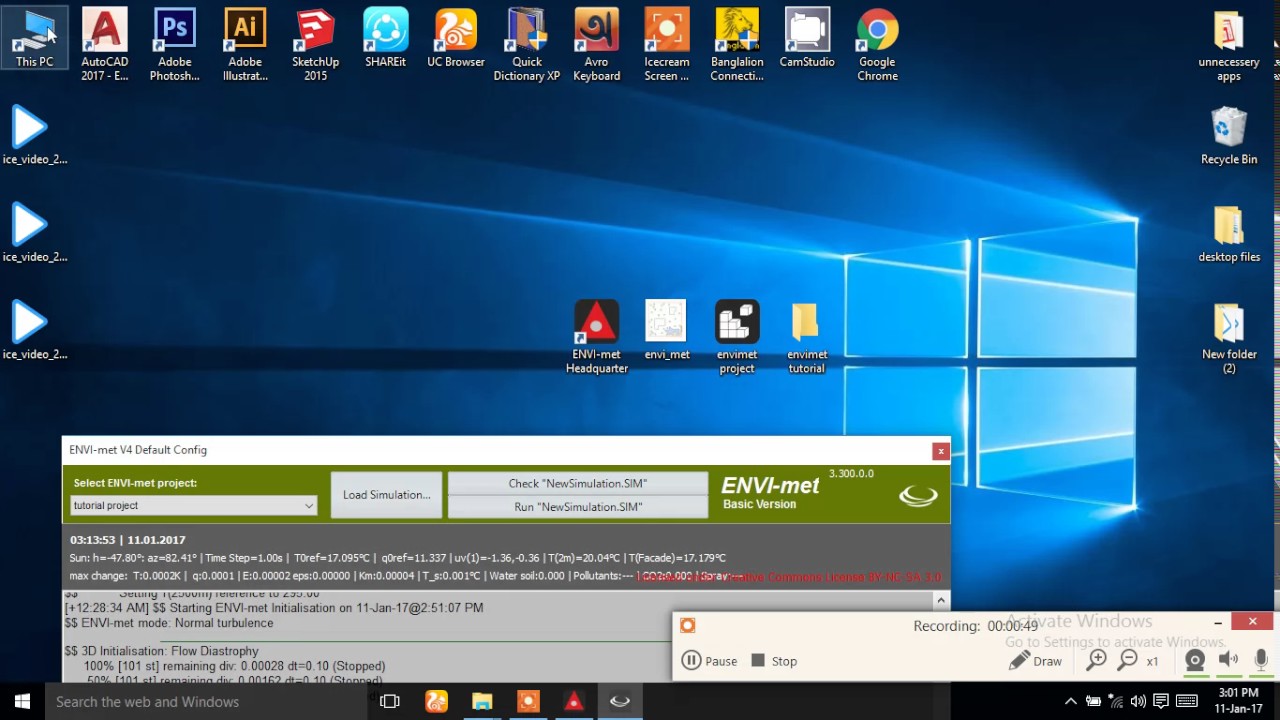 ENVIMET tutorial- 5 running simulation - YouTube