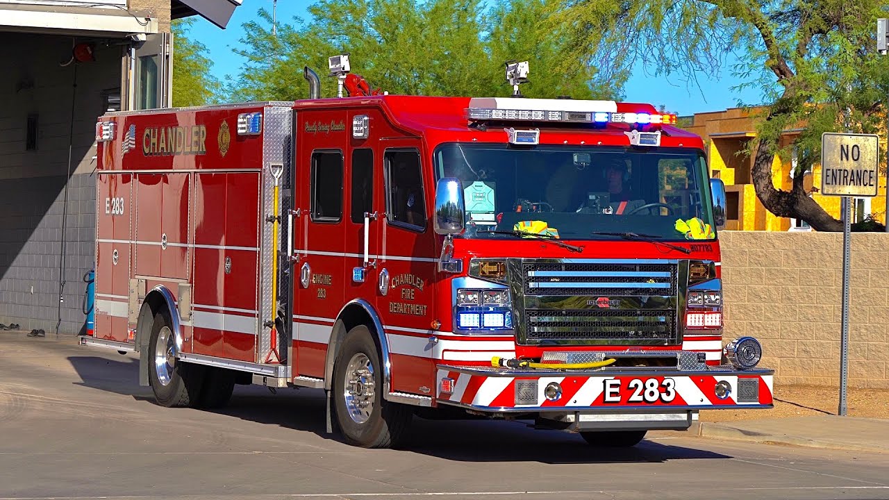 Chandler Fire Dept. Engine 283, Battalion 282, and Crisis Response 288 responding