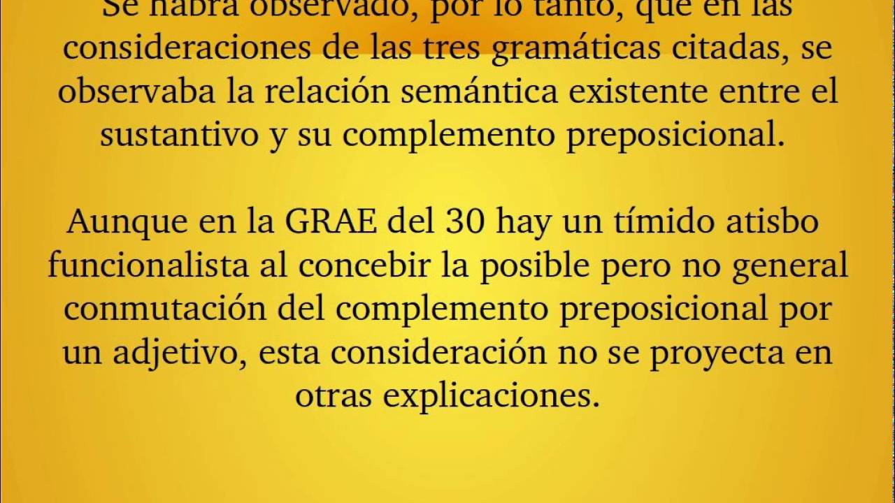Los complementos argumentales del sustantivo - YouTube