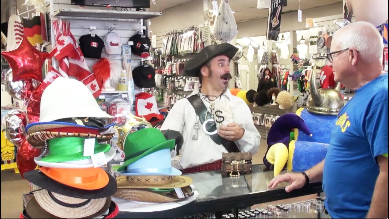 Captain Corbin visits McCulloch's Costume Store in London Ontario - YouTube