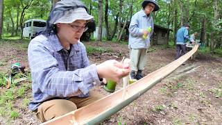 谷当工房の流しそうめん体験