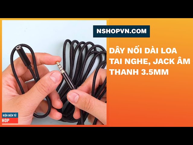 Dây nối dài loa tai nghe jack âm thanh 3.5mm dài 1 mét | 1.5 mét (AUOS | THNG)#Shorts