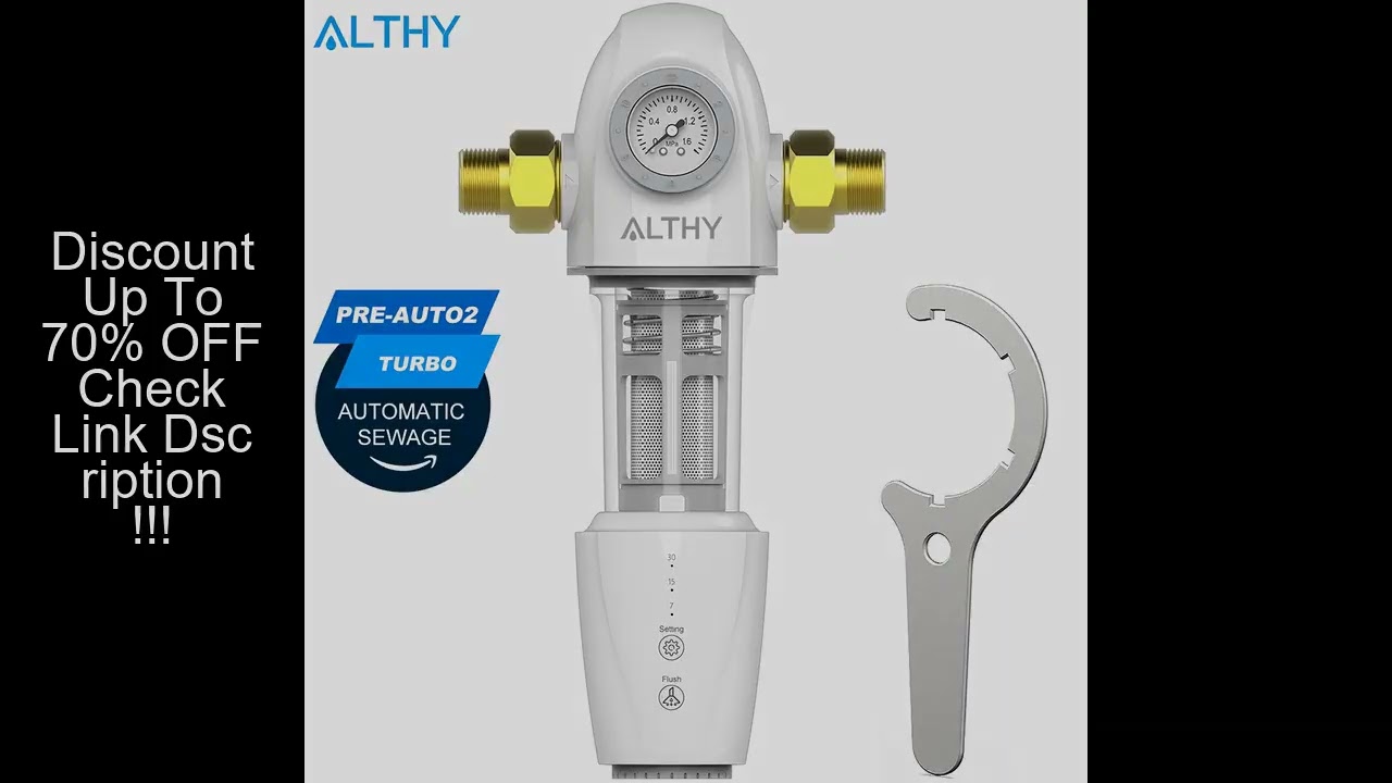 ALTHY PRE-AUTO2 Automatic Flushing Backwash Prefilter Spin Down Sediment Water Filter Central Whole