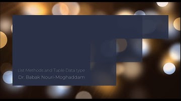 Python Basics #10: List methods and tuples آموزش پایتون مقدماتی #10: متدهای لیست و نوع داده توپل