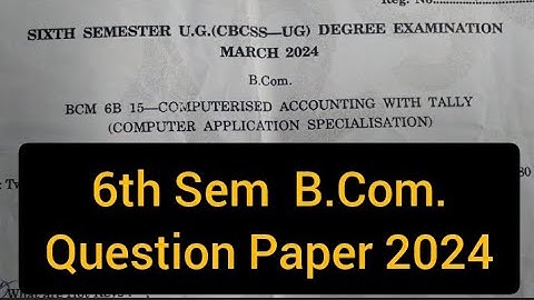 COMPUTERISED ACCOUNTING WITH TALLY             |       6th Semester   B.Com.   2024 #calicut #share