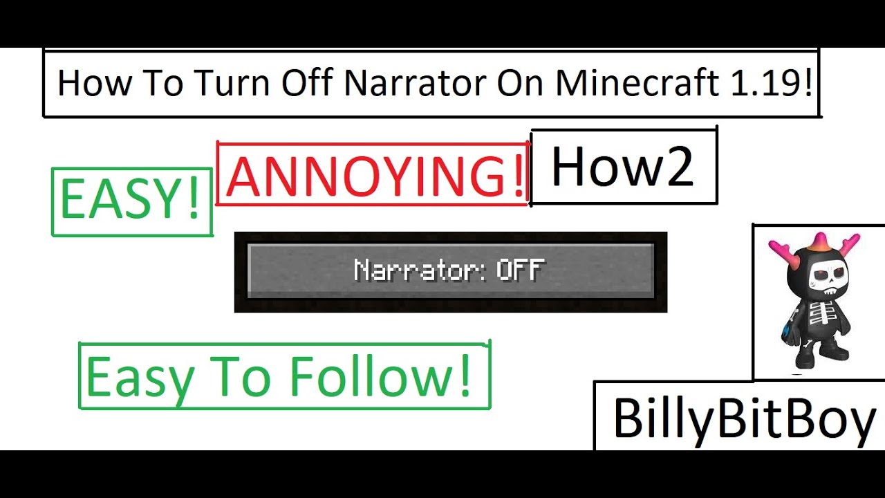 How To Turn Off Narrator On Minecraft 1.19! - YouTube