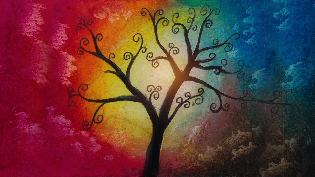 How to blend Oil Pastel | Blending Technique with Oil Pastel | Scenery Drawing with Oil Pastel