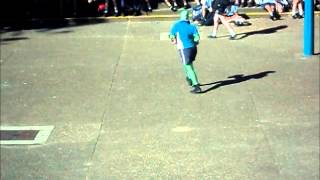 school girl dancing in morph suit