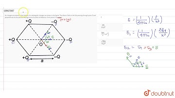 Six charges are placed at the vertices of a rectangular hexagon as shown in the figure. The elec...