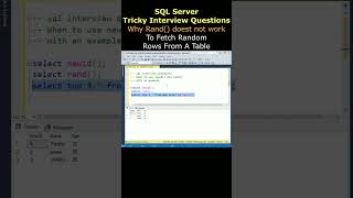 SQL Interview Questions Why rand does not work To Fetch Random Rows From A Table #sqlinterview