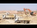 Land Digging Excavator HITACHI ZAXIS330LC vs SHACMAN  F2000 Dump Truck, Earth Mover At Work