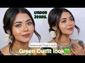 Saraswati Puja Series ✨Look 2 ✨Green  Saree Look💚