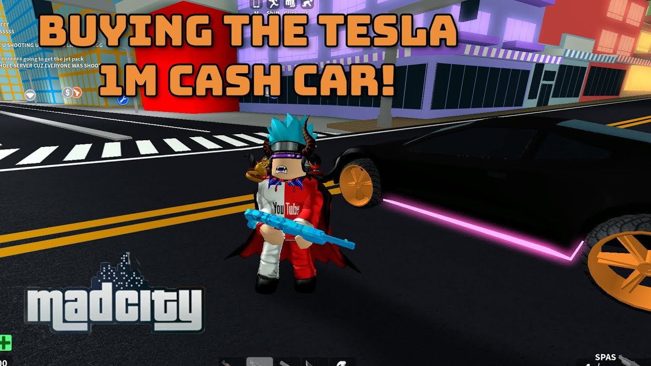 Buying The Tesla Roadster 1m Cash Car Roblox Mad City Youtube - we bought the 1 000 000 tesla roadster in roblox mad city