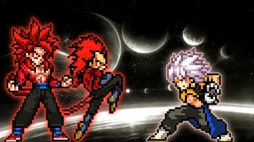 Goku SSJ4 LB OP(New) & Vegeta SSJ4 OP(New) VS Gogetto MUI OP in Jump Force Mugen