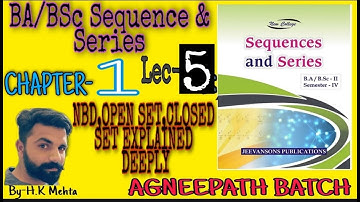 BA/BSC MATH SEQUENCE AND SERIES | CH-1lec 5|open set, closed set detailed  thms | CDLU,KUK MD