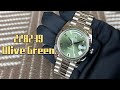 Unboxing Rolex DAY-DATE 40 White Gold Olive Green Dial Fluted Bezel 60th Anniversary Piece 228239