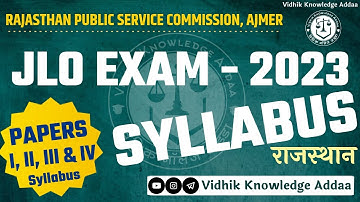 JLO SYLLABUS | JLO EXAM 2023 | RPSC JLO | JUNIOR LEGAL OFFICER | JLO RAJASTHAN | RPSC EXAM 2023