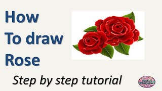 How to draw a rose - Easy step-by-step drawing । gulab draw kare । draw rose step by step। 