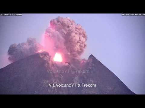 February 13, 2020, ~ Mount Merapi, Indonesia ~ Eruption ~ Via VolcanoYT/Frekom