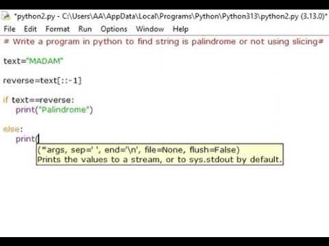 python program to find the string is palindrome or not using slicing # ...