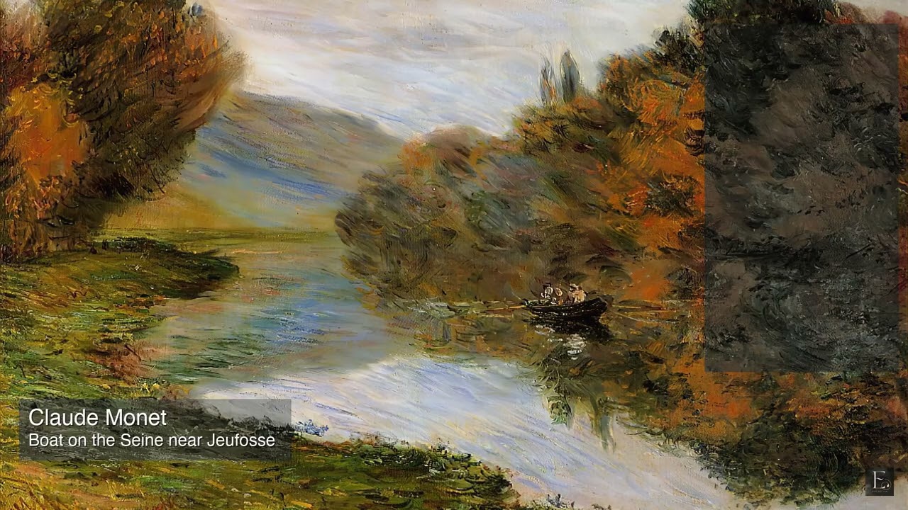 Claude Monet - Boat on the Seine - 2 Hour Screensaver